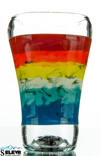 Custom Fire & Ice Marbled Drinking Glass By Elev8 Premier